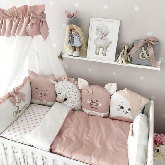 روتختی نوزاد دختر صورتی سفید