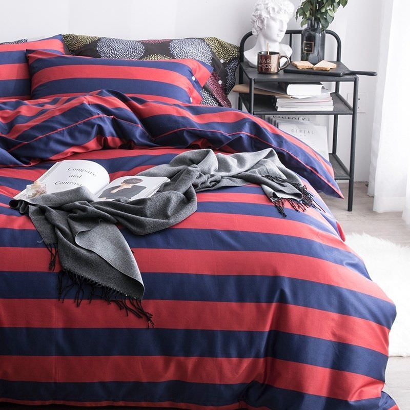 روتختی پسرانه جوان و مردانه قرمز آبی راه راه