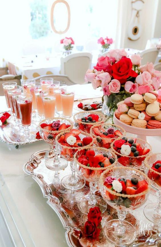 تزیین میز مزه عصرانه و تولد با نوشیدنی و شیرینی