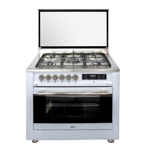 اجاق گاز مدرن مبله فردار 5 شعله استیل ضد زنگ سفید با تایمر، ترموکوپل و پنل لمسی برند آردل