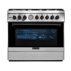 اجاق گاز مدرن مبله فردار 5 شعله استیل طوسی با گرم کن سایز 85 و بزرگتر از 85 سانتیمتر برند اسنوا