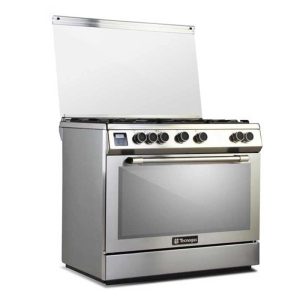 اجاق گاز مدرن مبله فردار استنلس استیل طوسی با ترموکوپل برند تکنوگاز