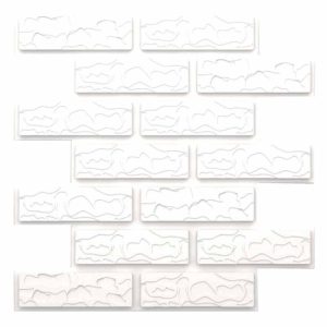 دیوارپوش پلیمری فایبرگلاس طرح آجر سه بعدی سفید بین کابینتی آشپزخانه قابل شست و شو