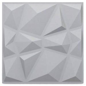 دیوارپوش پلیمری فایبرگلاس طرح الماس سه بعدی سفید بین کابینتی آشپزخانه قابل شست و شو