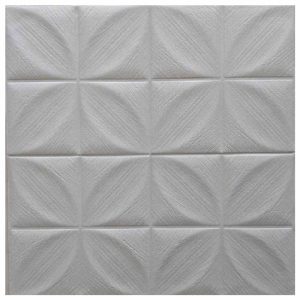 دیوارپوش تایل فومی سه بعدی سفید برای بین کابینتی آشپزخانه طرح گلبرگ قابل شست و شو