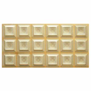 دیوارپوش کاشی بین کابینتی آشپزخانه طرح گل سفید طلایی قابل شست و شو