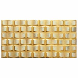 دیوارپوش کاشی بین کابینتی آشپزخانه طرح آجر طلایی براق قابل شست و شو