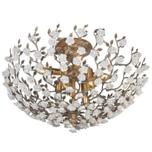 خرید و قیمت لوستر جدید نئوکلاسیک برنجی 8 شعله برای پذیرایی و نشیمن، در رنگبندی طلایی و زیتونی، با ارتفاع 100 سانتیمتر و قابلیت تعویض لامپ