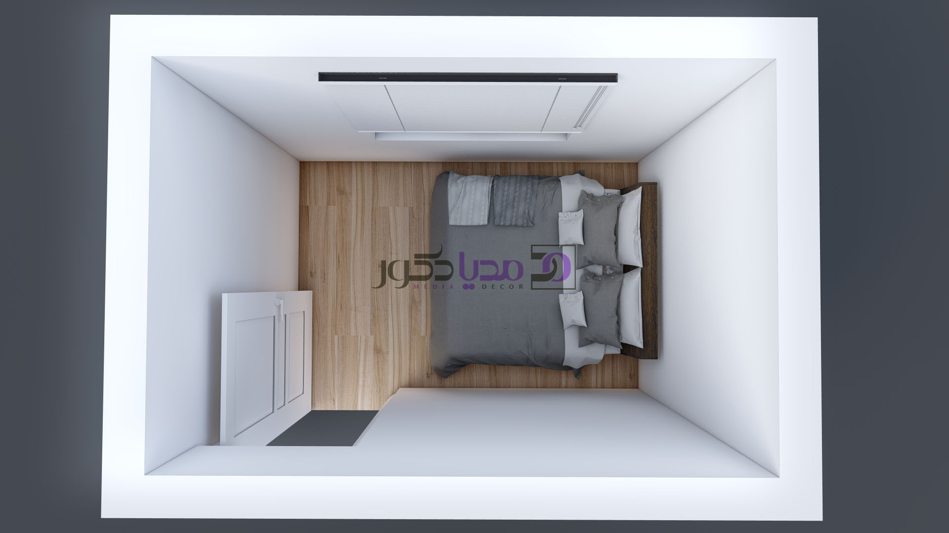 دکوراسیون اتاق خواب 6 متری با تخت دو نفره