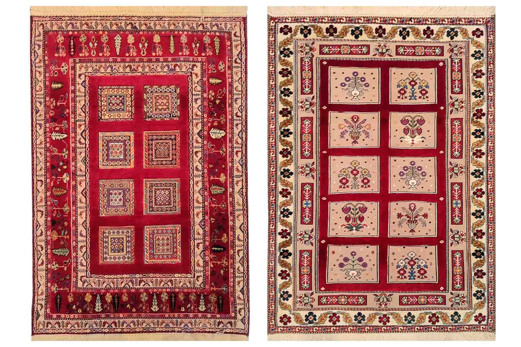 گلیم فرش طرح خشتی برای اتاق خواب