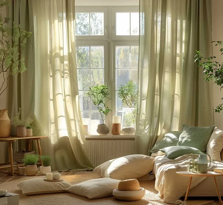 رنگ پرده سبز ملایم