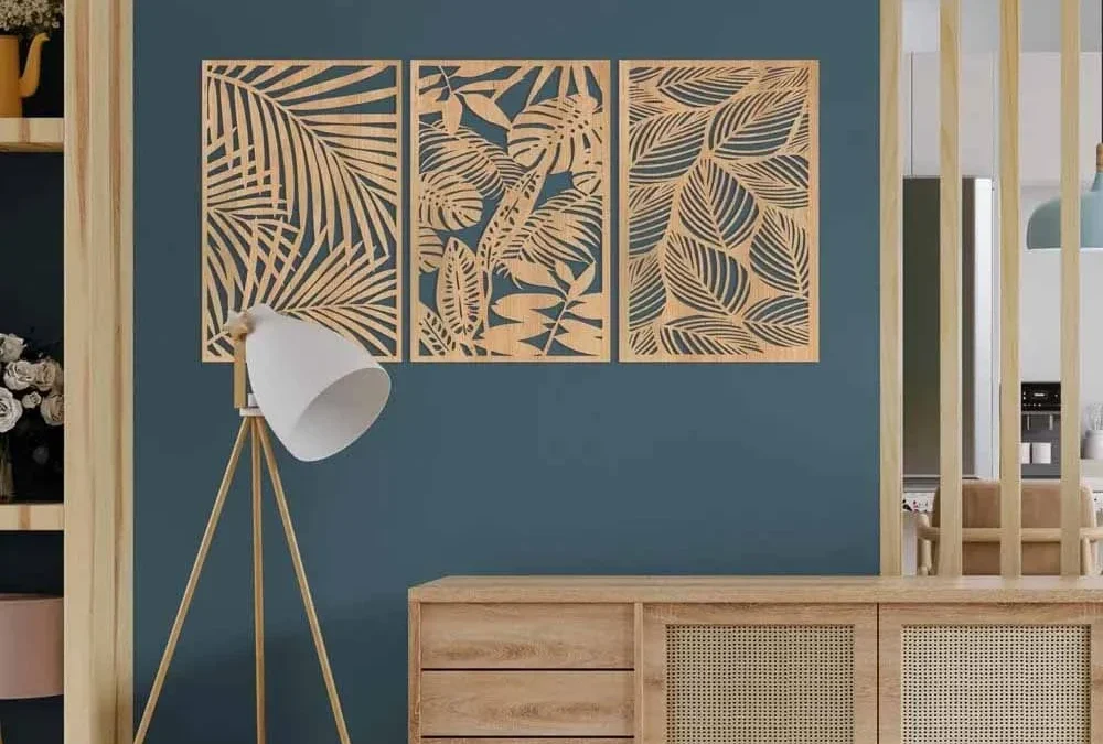 دیوارکوب چوبی لیزری