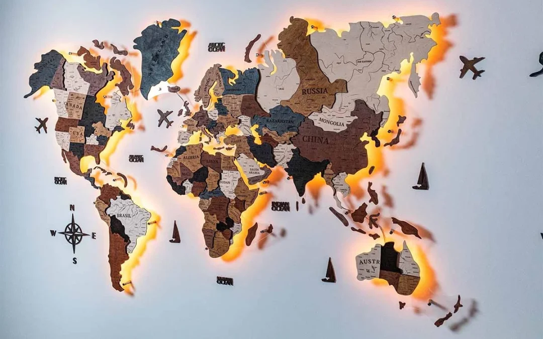 انواع دیوارکوب نقشه جهان