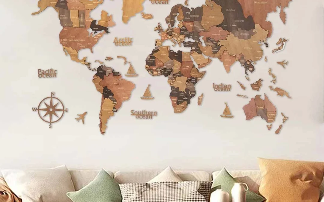 دیزاین منزل با نقشه جهان