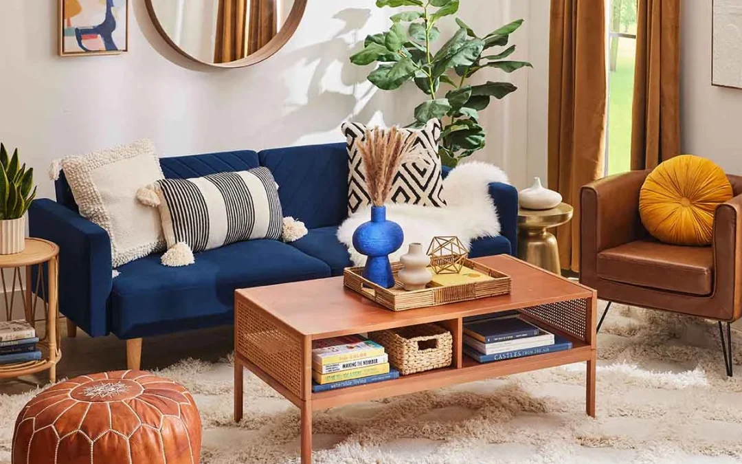 ست کردن مبل آبی در دکوراسیون