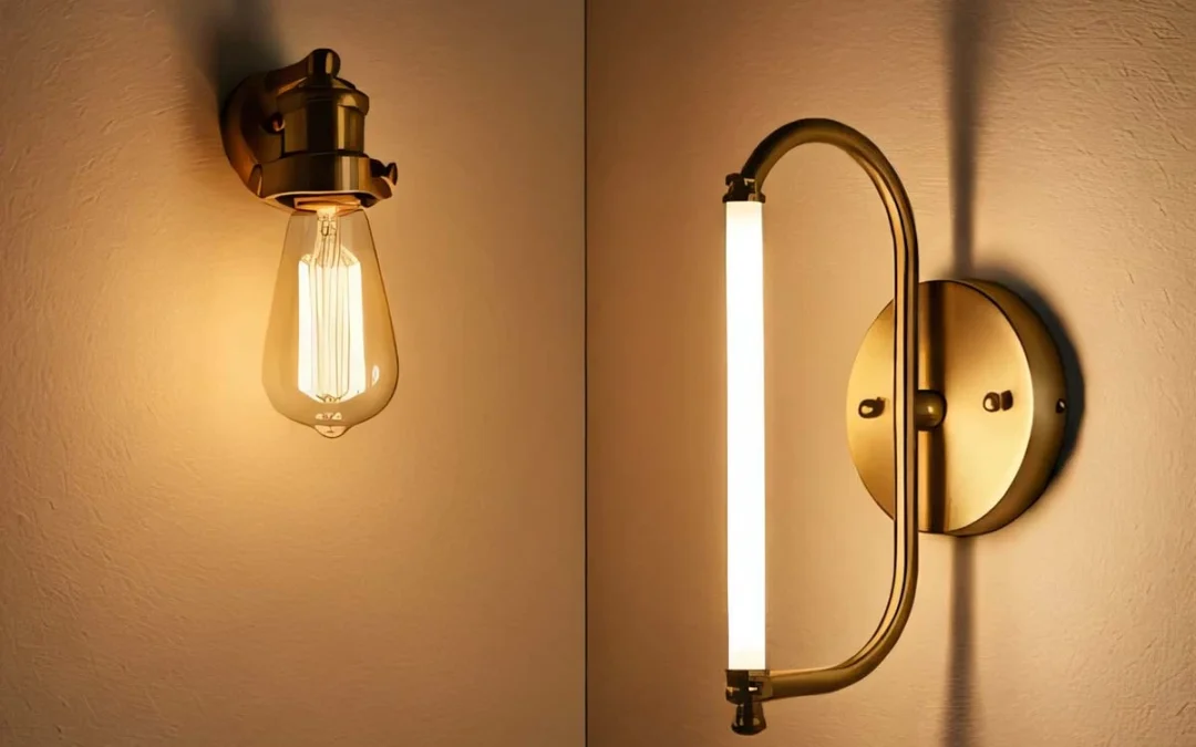 مقایسه چراغ دیواری ال ای دی با لامپ کم مصرف