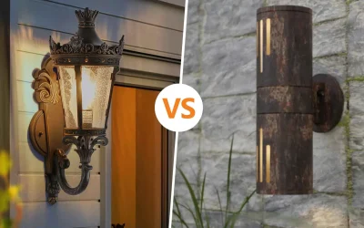 مقایسه تخصصی چراغ دیواری حیاطی پلاستیکی و فلزی | کدام انتخاب بهتری است؟