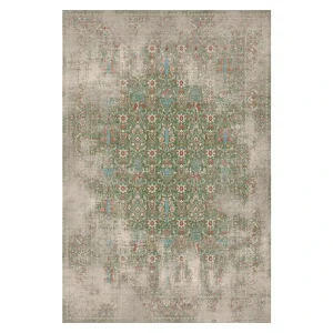 فرش ماشینی 700 شانه زمینه طوسی حاشیه سبز کد 188