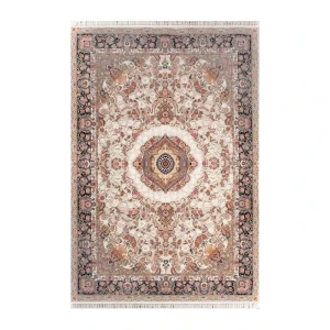 فرش ماشینی بهشتی مدل تبریز کد 1080 زمینه کرم