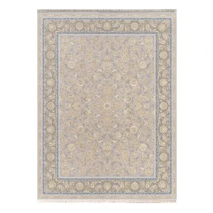 فرش ماشینی فرش مشهد کد 802078 زمینه نقره ای