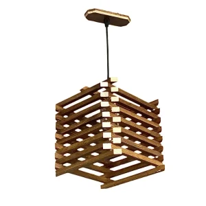 لوستر تک شاخه مدل چوبی کد 0809