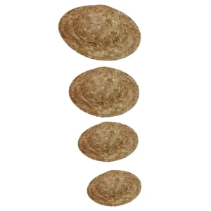 دیوارکوب حصیری مدل کلاه کد 001 مجموعه 4 عددی