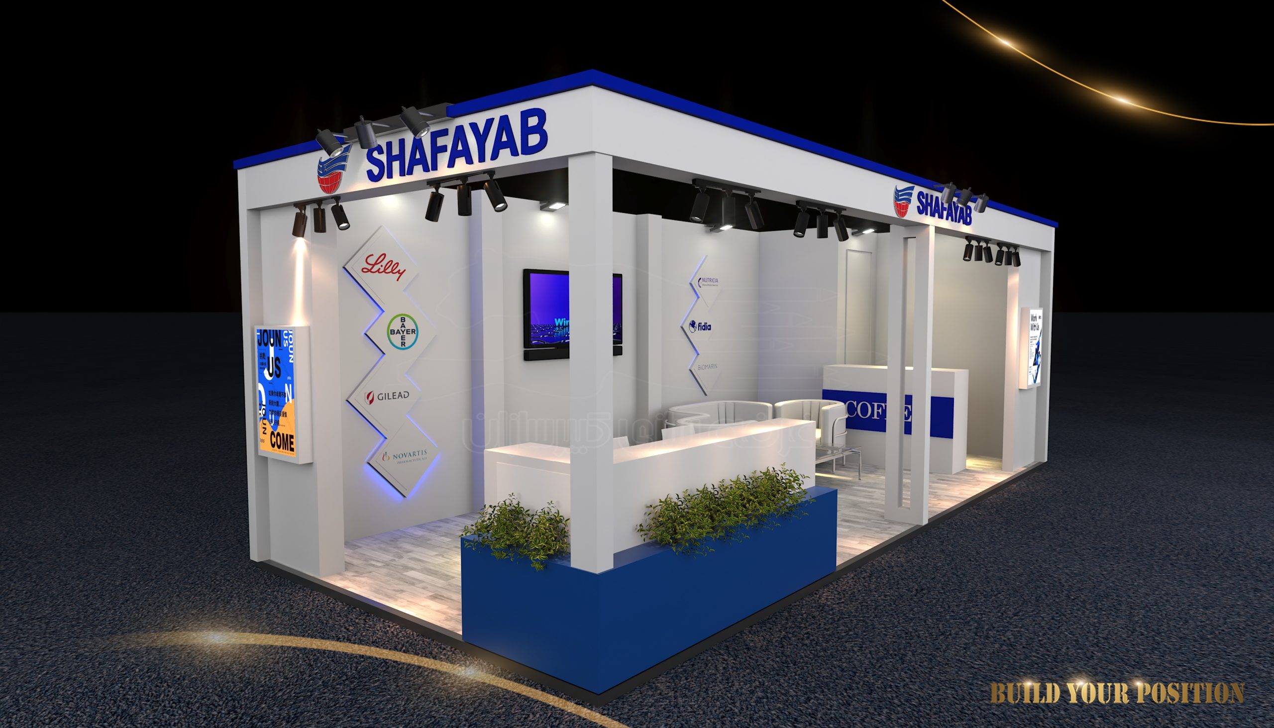 طراحی غرفه نمایشگاهی مدرن کوچک