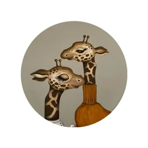 بشقاب دیوارکوب سفالی طرح زرافه کد M99