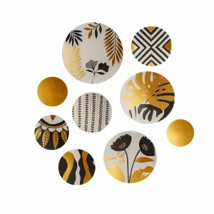 بشقاب دیوارکوب سفالی طرح مدرن کد ۹۵ مجموعه ۹ عددی