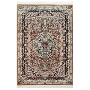 فرش ماشینی زمرد مشهد کد 18116 زمینه گردوئی