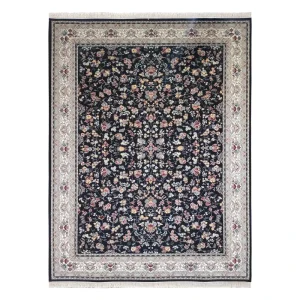 فرش ماشینی مشهد کد 722111 زمینه سرمه ای