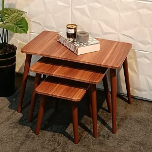 میز عسلی مستطیلی مدل مینیمال کد ۳۲۵ مجموعه ۳ عددی