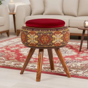 میز عسلی گرد مدل نقش طرح ترکمن