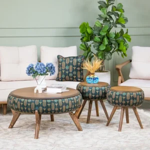 میز پذیرایی گرد مدل نگار طرح آپادانا مجموعه 3 عددی