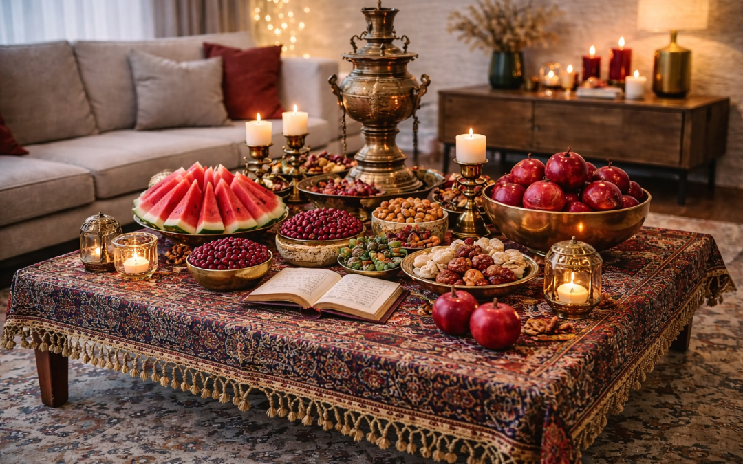چیدمان میز شب یلدا؛ از انتخاب رنگ تا نورپردازی