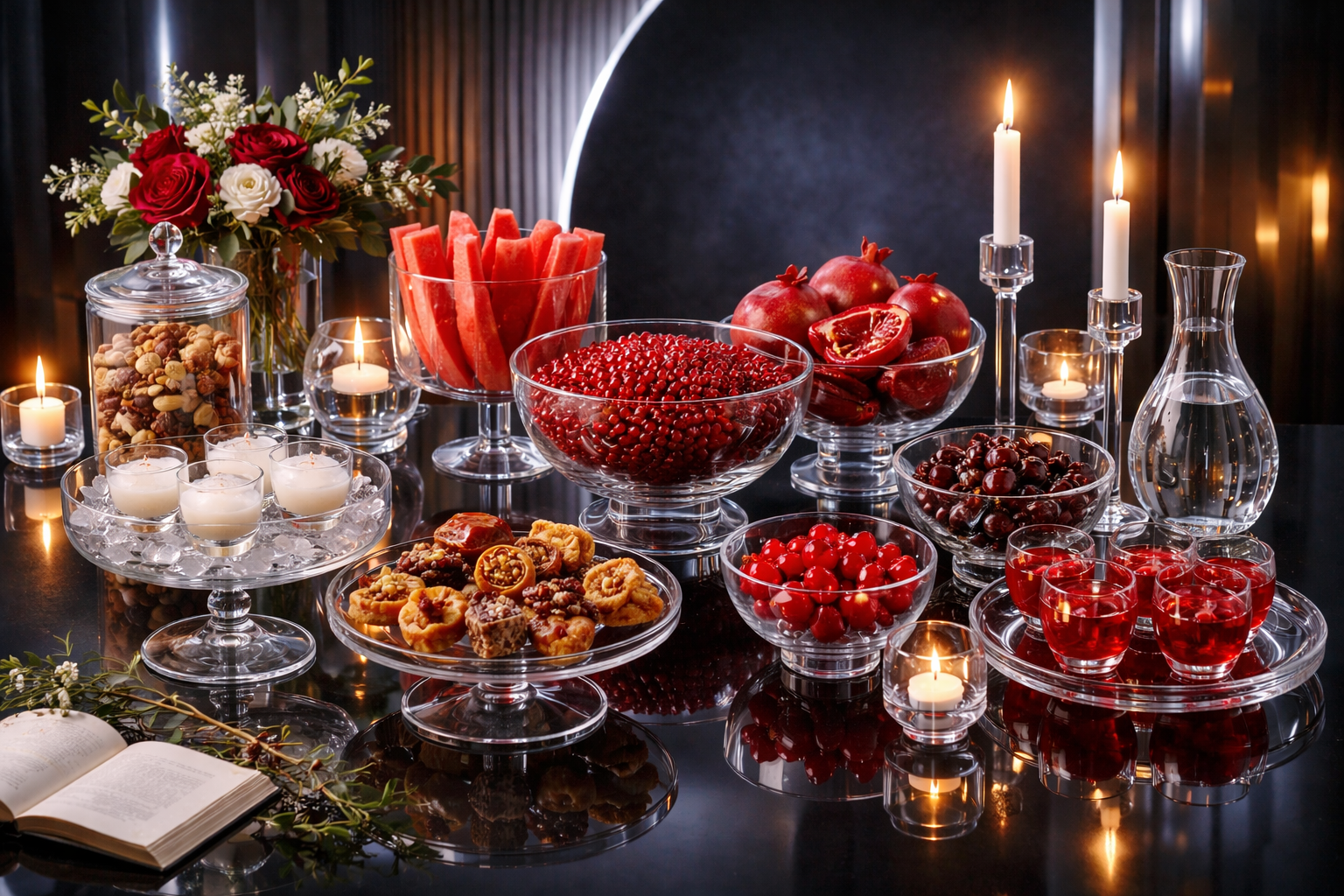 دیزاین میز شب یلدا مدرن