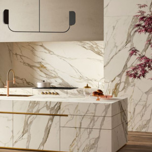 کابینت مدرن طرح مرمر و رنگ سفید