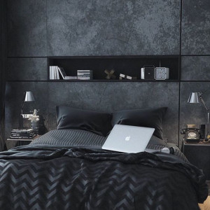 اتاق خواب مشکی و طوسی