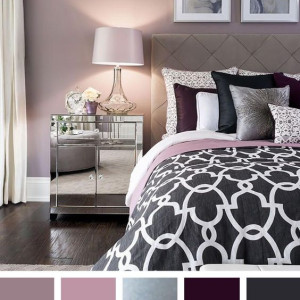 اتاق خواب ارغوانی و طوسی