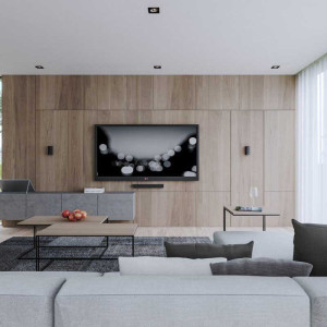 تصویر شاخص دکور پشت تلویزیون با چوب