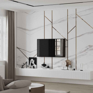 طراحی دیوار پشت تلویزیون با سرامیک
