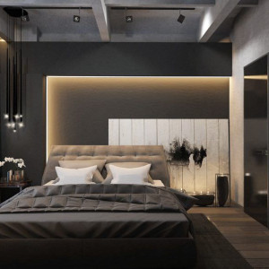 دکوراسیون اتاق خواب مدرن با نور مخفی