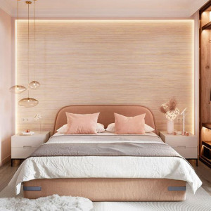 اتاق خواب مدرن و امروزی با رنگ سفید و صورتی