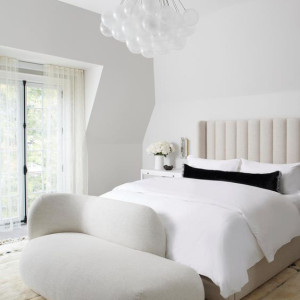 دکوراسیون اتاق خواب مدرن با رنگ سفید