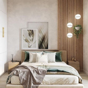 اتاق خواب مدرن کوچک با رنگ های روشن