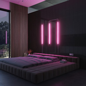 اتاق خواب مدرن با تخت کم ارتفاع برای جوانان