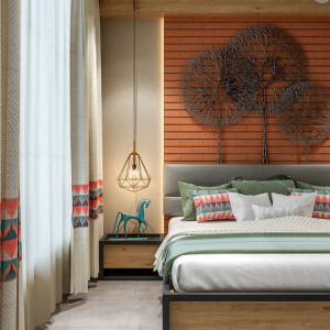 اتاق خواب مدرن با رنگ های شاد