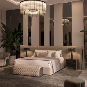 دکوراسیون اتاق خواب مدرن لاکچری با رنگ سفید