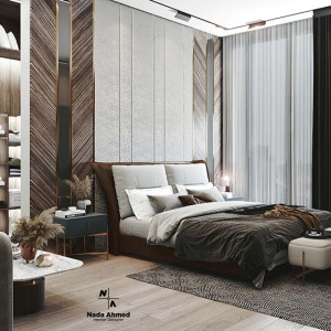 اتاق خواب مستر مدرن لوکس و لاکچری چوبی