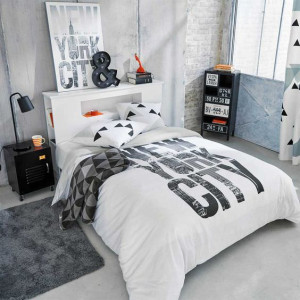 اتاق خواب پسرانه جوان و نوجوان صنعتی طوسی سفید